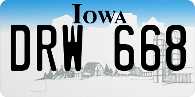 IA license plate DRW668