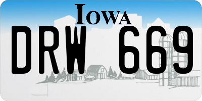 IA license plate DRW669