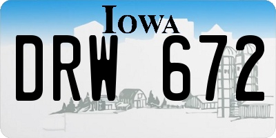 IA license plate DRW672