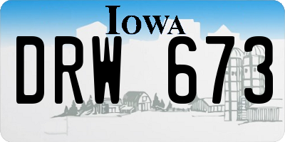 IA license plate DRW673