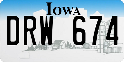 IA license plate DRW674
