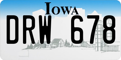IA license plate DRW678