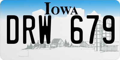 IA license plate DRW679