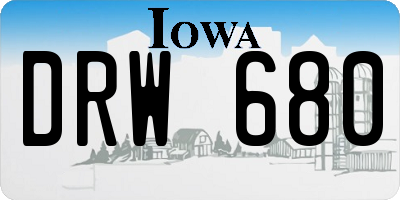 IA license plate DRW680