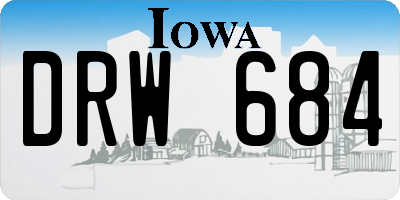 IA license plate DRW684