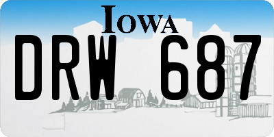 IA license plate DRW687