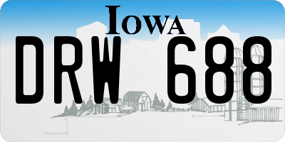 IA license plate DRW688