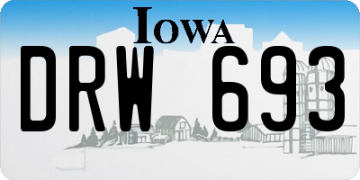 IA license plate DRW693