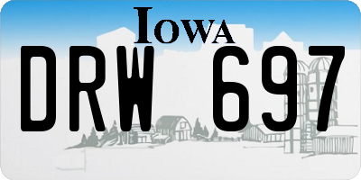 IA license plate DRW697