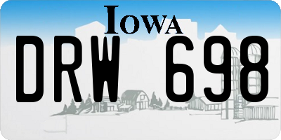 IA license plate DRW698