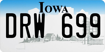 IA license plate DRW699