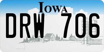 IA license plate DRW706