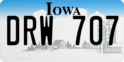 IA license plate DRW707