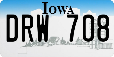 IA license plate DRW708