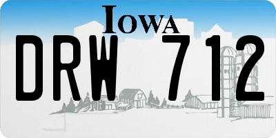 IA license plate DRW712