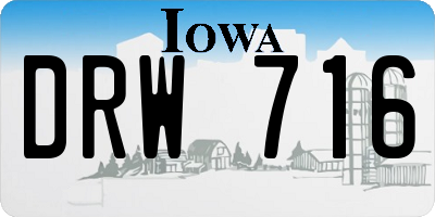 IA license plate DRW716