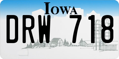 IA license plate DRW718