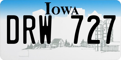 IA license plate DRW727
