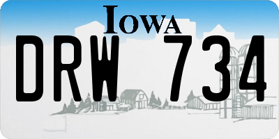IA license plate DRW734