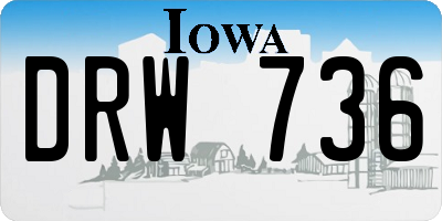 IA license plate DRW736