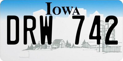 IA license plate DRW742