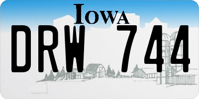 IA license plate DRW744