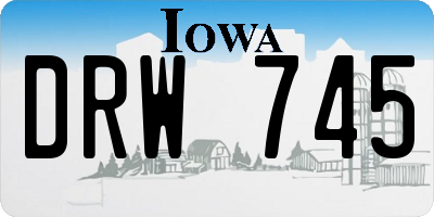 IA license plate DRW745