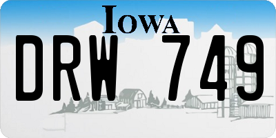 IA license plate DRW749