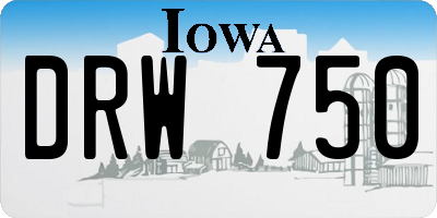 IA license plate DRW750
