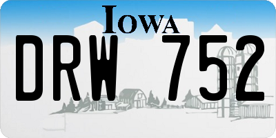IA license plate DRW752
