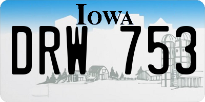 IA license plate DRW753