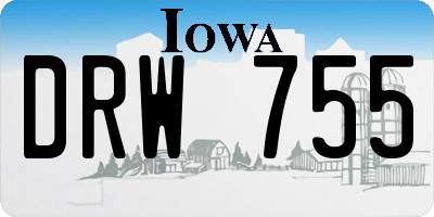 IA license plate DRW755