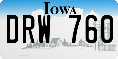 IA license plate DRW760