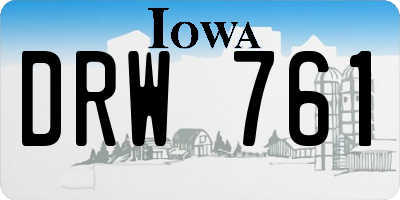 IA license plate DRW761