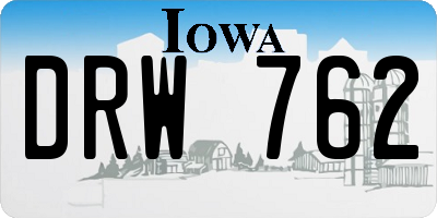 IA license plate DRW762