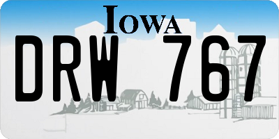 IA license plate DRW767