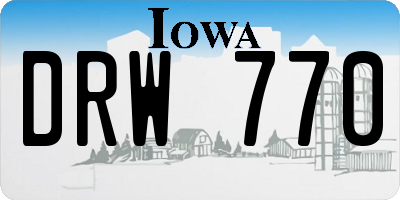 IA license plate DRW770