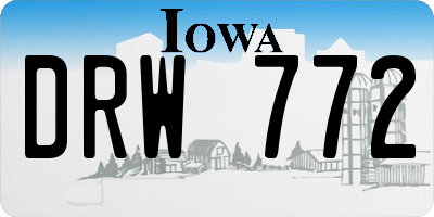 IA license plate DRW772