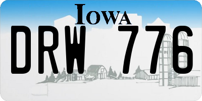 IA license plate DRW776