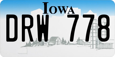 IA license plate DRW778