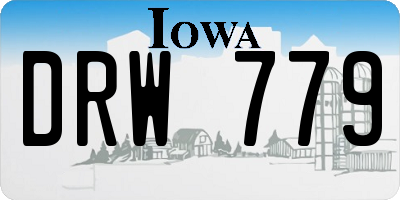 IA license plate DRW779