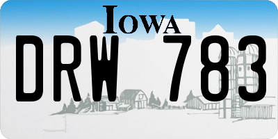 IA license plate DRW783