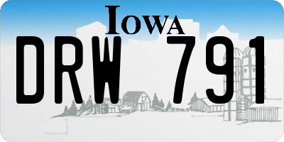 IA license plate DRW791