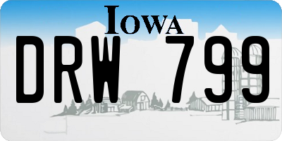 IA license plate DRW799