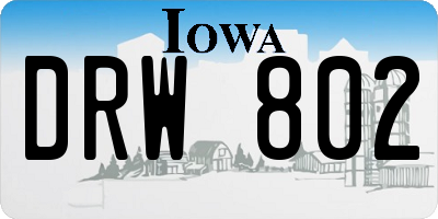 IA license plate DRW802