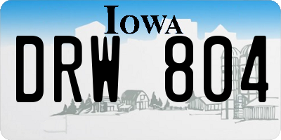 IA license plate DRW804