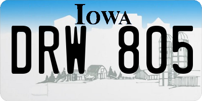 IA license plate DRW805
