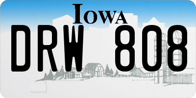 IA license plate DRW808