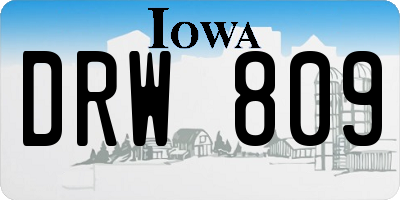 IA license plate DRW809