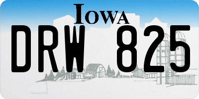IA license plate DRW825